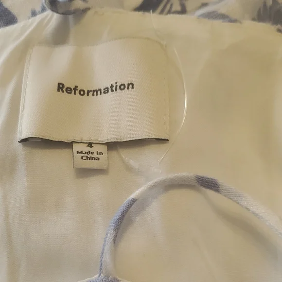 NWOT REFORMATION MONETTE LINEN MIDI DRESS , SZ:4 - Picture 9 of 12